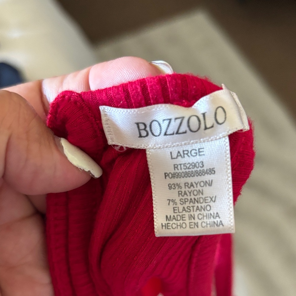 Bozzolo Red Ribbed Sports Bra - Picture 4 of 4